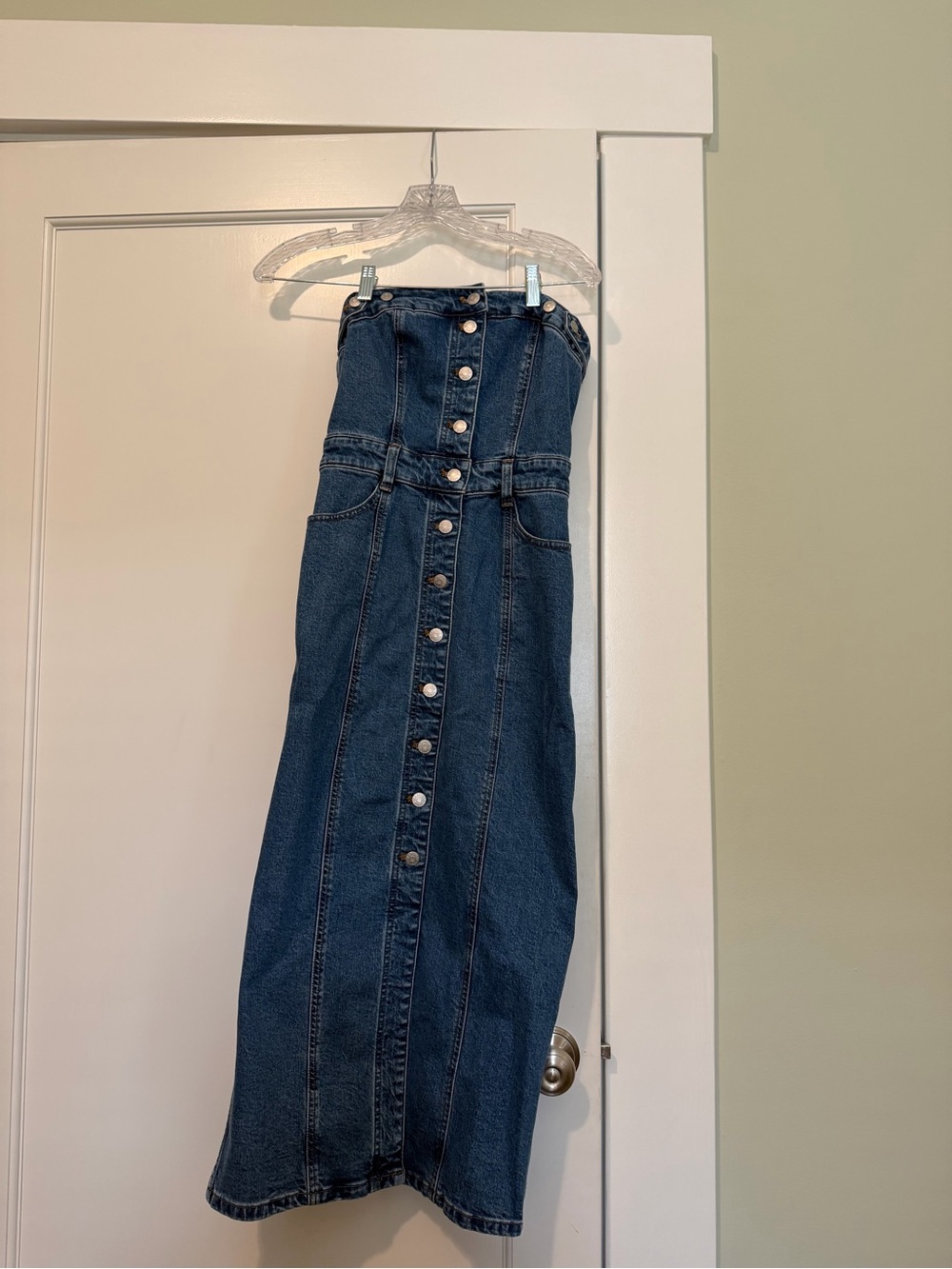 Madewell Button-Front Denim Midi Dress